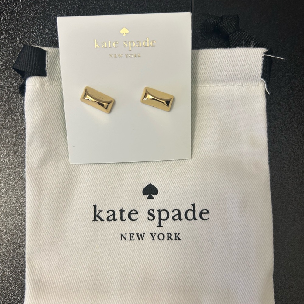 Kate Spade Gold Rectangular Earrings - Picture 2 of 3